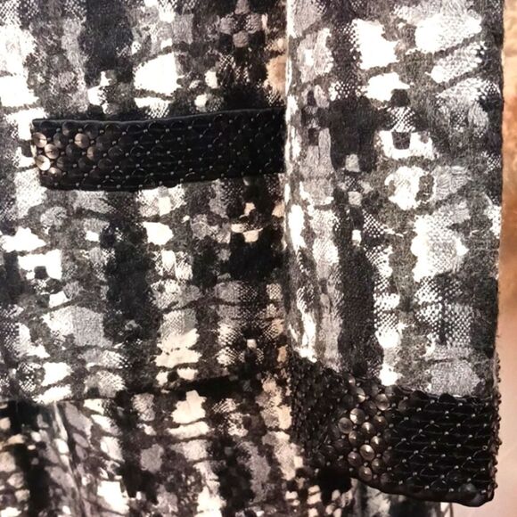 Badgley Mischka black/white tweed, wool,sequin jacket/skirt set size 12 - Picture 4 of 11